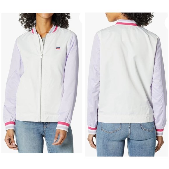 NWT LEVI'S Women's Varsity Retro Style Lightweight Bomber Jacket size XL - Picture 1 of 13
